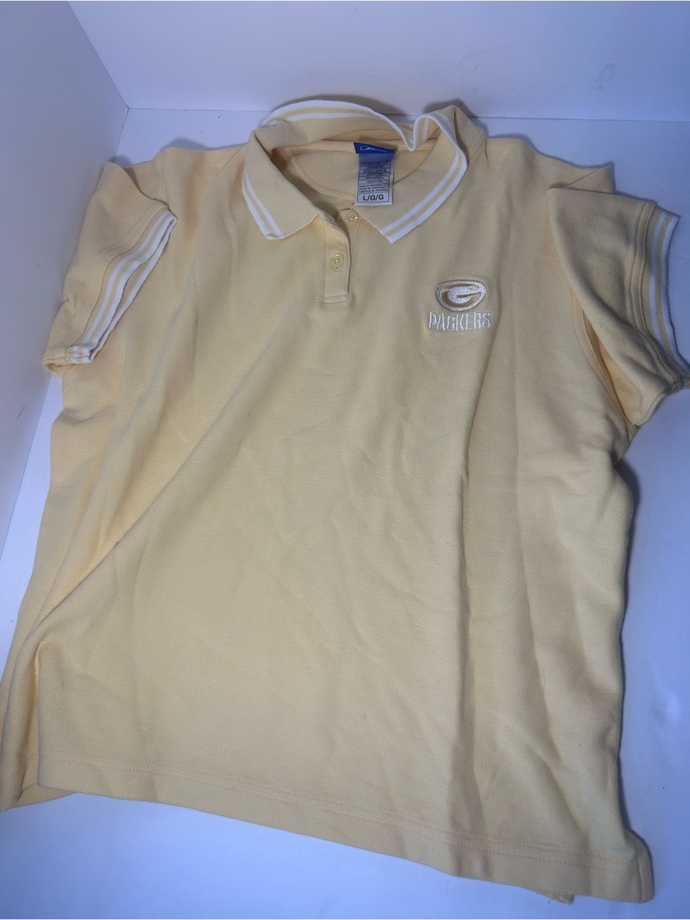 Reebok Pale Yellow Polo Tee with White Trim